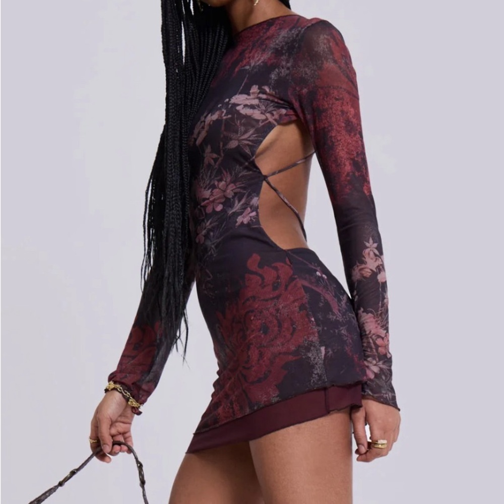 JADED LONDON “MARAM MESH” BACKLESS MINI DRESS IN WOMENS US SIZE 4